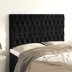 vidaXL Têtes de lit 4 pcs Noir 80x7x78/88 cm Velours