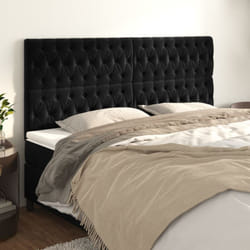 vidaXL Têtes de lit 4 pcs Noir 90x7x78/88 cm Velours