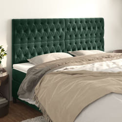 vidaXL Têtes de lit 4 pcs Vert foncé 100x7x78/88 cm Velours