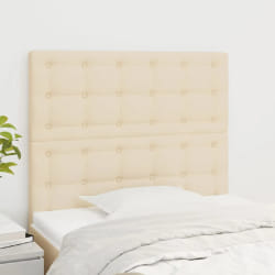 vidaXL Têtes de lit 2 pcs Crème 100x5x78/88 cm Tissu