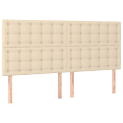 vidaXL Têtes de lit 4 pcs Crème 90x5x78/88 cm Tissu