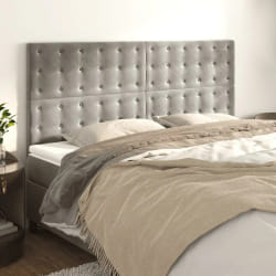 vidaXL Têtes de lit 4 pcs Gris clair 80x5x78/88 cm Velours