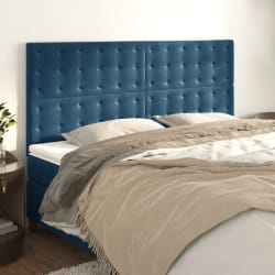 vidaXL Têtes de lit 4 pcs Bleu foncé 80x5x78/88 cm Velours