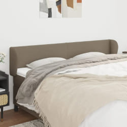 vidaXL Tête de lit avec oreilles Taupe 203x23x78/88 cm Tissu