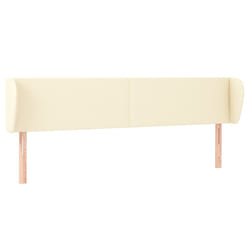 vidaXL Tête de lit avec oreilles Crème 183x23x78/88 cm Similicuir