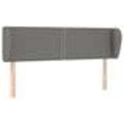 vidaXL Tête de lit avec oreilles Gris foncé 147x23x78/88 cm Tissu