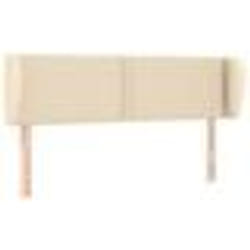 vidaXL Tête de lit avec oreilles Crème 147x23x78/88 cm Tissu