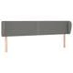 vidaXL Tête de lit avec oreilles Gris foncé 203x23x78/88 cm Tissu