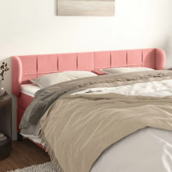 vidaXL Tête de lit avec oreilles Rose 183x23x78/88 cm Velours