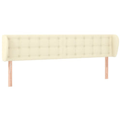 vidaXL Tête de lit avec oreilles Crème 163x23x78/88 cm Similicuir