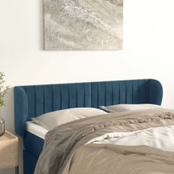 Tête de lit avec oreilles Bleu foncé 147x23x78/88 cm Velours - Vidaxl