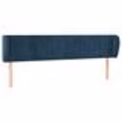 vidaXL Tête de lit avec oreilles Bleu foncé 203x23x78/88 cm Velours