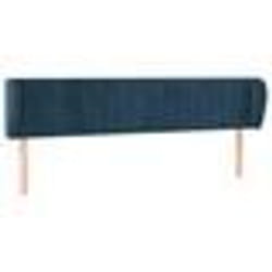 vidaXL Tête de lit avec oreilles Bleu foncé 203x23x78/88 cm Velours