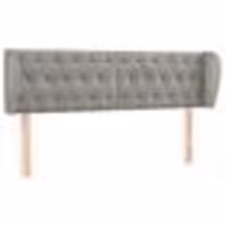 vidaXL Tête de lit avec oreilles Gris clair 147x23x78/88 cm Velours