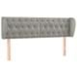 vidaXL Tête de lit avec oreilles Gris clair 147x23x78/88 cm Velours
