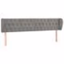 vidaXL Tête de lit avec oreilles Gris clair 203x23x78/88 cm Velours
