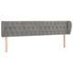 vidaXL Tête de lit avec oreilles Gris clair 203x23x78/88 cm Velours