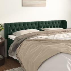 vidaXL Tête de lit avec oreilles Vert foncé 203x23x78/88 cm Velours