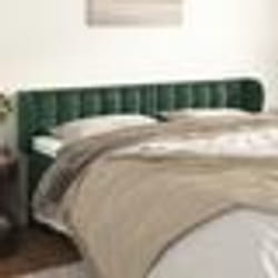 vidaXL Tête de lit avec oreilles Vert foncé 163x23x78/88 cm Velours