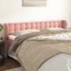 vidaXL Tête de lit avec oreilles Rose 163x23x78/88 cm Velours
