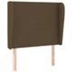 vidaXL Tête de lit avec oreilles Marron foncé 93x23x118/128 cm Tissu