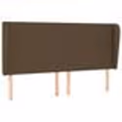 vidaXL Tête de lit avec oreilles Marron foncé 163x23x118/128 cm Tissu