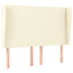 vidaXL Tête de lit avec oreilles Crème 147x23x118/128 cm Similicuir