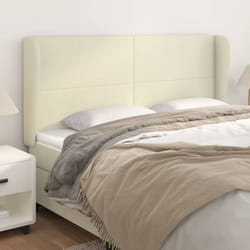 Tête De Lit Avec Oreilles Crème 163x23x118/128 Cm Similicuir Vidaxl