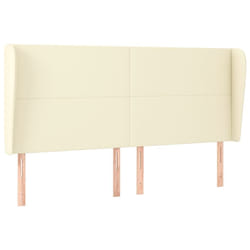 vidaXL Tête de lit avec oreilles Crème 183x23x118/128 cm Similicuir