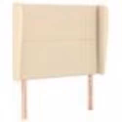 vidaXL Tête de lit avec oreilles Crème 103x23x118/128 cm Tissu