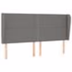 vidaXL Tête de lit avec oreilles Gris foncé 183x23x118/128 cm Tissu