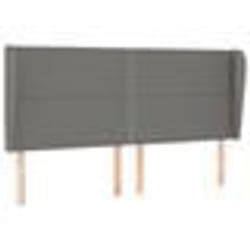 vidaXL Tête de lit avec oreilles Gris foncé 203x23x118/128 cm Tissu