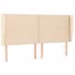 vidaXL Tête de lit avec oreilles Crème 203x23x118/128 cm Tissu