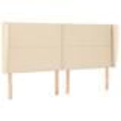 vidaXL Tête de lit avec oreilles Crème 203x23x118/128 cm Tissu