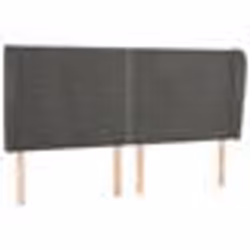vidaXL Tête de lit avec oreilles Gris foncé 203x23x118/128 cm Velours