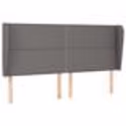 vidaXL Tête de lit avec oreilles Gris 203x23x118/128 cm Similicuir
