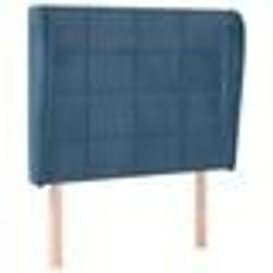vidaXL Tête de lit avec oreilles Bleu foncé 93x23x118/128 cm Velours