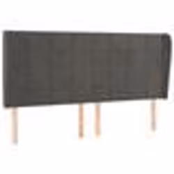 vidaXL Tête de lit avec oreilles Gris foncé 163x23x118/128 cm Velours
