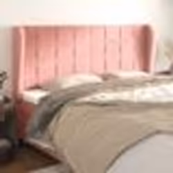 vidaXL Tête de lit avec oreilles Rose 183x23x118/128 cm Velours