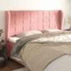 vidaXL Tête de lit avec oreilles Rose 183x23x118/128 cm Velours