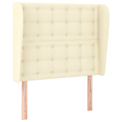 vidaXL Tête de lit avec oreilles Crème 93x23x118/128 cm Similicuir
