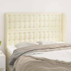 Tête De Lit Avec Oreilles Crème 147x23x118/128 Cm Similicuir Vidaxl