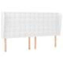 vidaXL Tête de lit avec oreilles Blanc 163x23x118/128 cm Similicuir