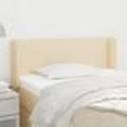 vidaXL Tête de lit avec oreilles Gris clair 93x23x118/128 cm Tissu