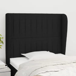 vidaXL Tête de lit avec oreilles Noir 103x23x118/128 cm Tissu
