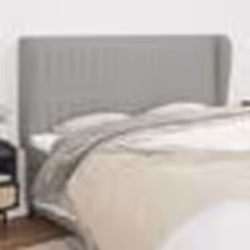 vidaXL Tête de lit avec oreilles Gris clair 183x23x118/128 cm Tissu