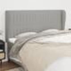 vidaXL Tête de lit avec oreilles Gris clair 183x23x118/128 cm Tissu