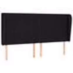 vidaXL Tête de lit avec oreilles Noir 203x23x118/128 cm Tissu