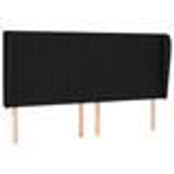 vidaXL Tête de lit avec oreilles Noir 203x23x118/128 cm Tissu