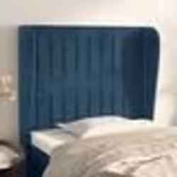 vidaXL Tête de lit avec oreilles Bleu foncé 83x23x118/128 cm Velours